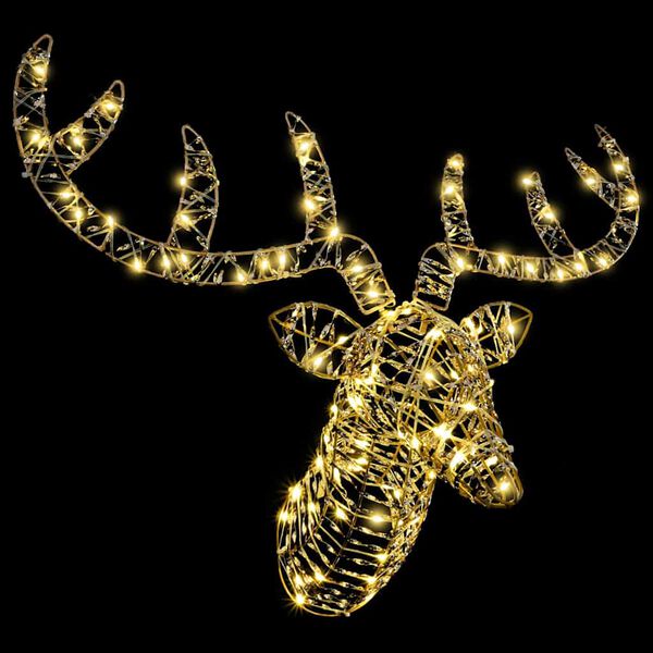 vidaXL Rendier trek slede met 140 LED Warmwit 60 cm PET