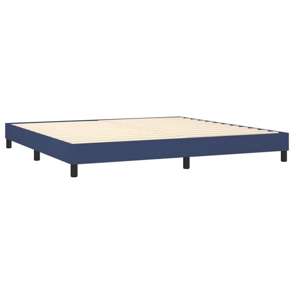 vidaXL Boxspring met matras stof blauw 200x200 cm