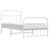 vidaXL Bedframe met hoofd- en voeteneinde metaal wit 100x190 cm