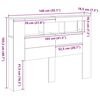 vidaXL Hoofdeinde met LED 140x18,5x103,5 cm hout artisanaal eikenkleur