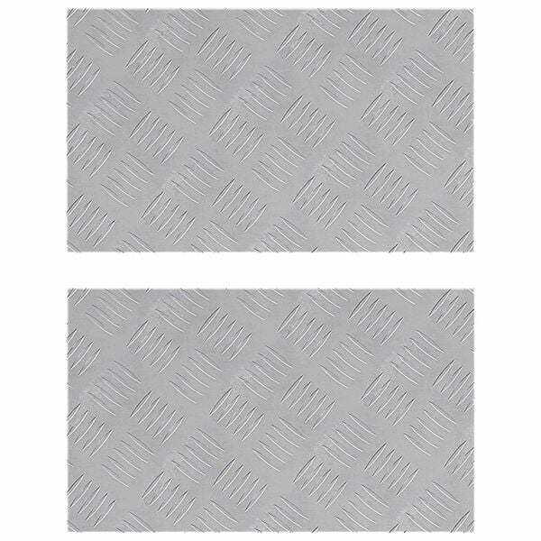 vidaXL Trap Tread Rechthoekig 2 pcs Zilver 50 x 30 cm Aluminium