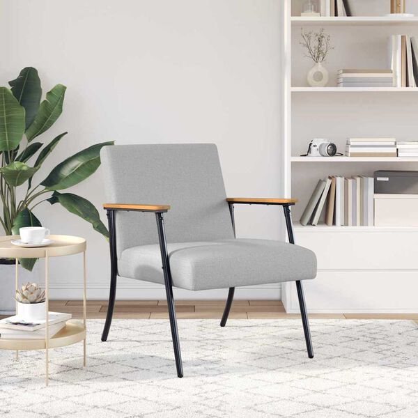 vidaXL Fauteuil Wolkengrijs 59 x 75 x 78 cm Stof