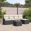 vidaXL Tuin Sofa Set met kussen met opslag 6 pcs Zwart Poly riet