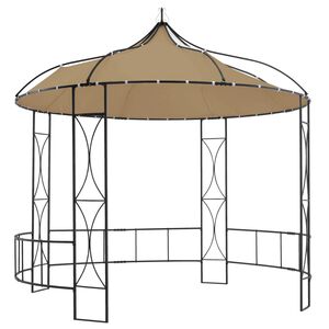 vidaXL Prieel rond 300x290 cm taupe