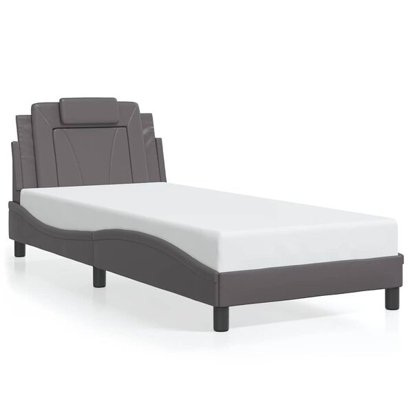 vidaXL Bedframe "Viana" zonder matras kunstleer grijs 90x190 cm