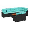 vidaXL Tuinbankenset 9 st 8-Aantal zitplaatsen Zwart en Turquoise