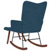 vidaXL Schommelstoel met krukje fluweel blauw