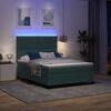 vidaXL LED Box Spring Bed met matras Donkergroen 140 x 190 cm Stof