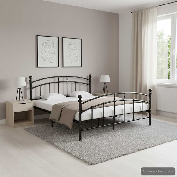 vidaXL Bedframe metaal zwart 160x200 cm