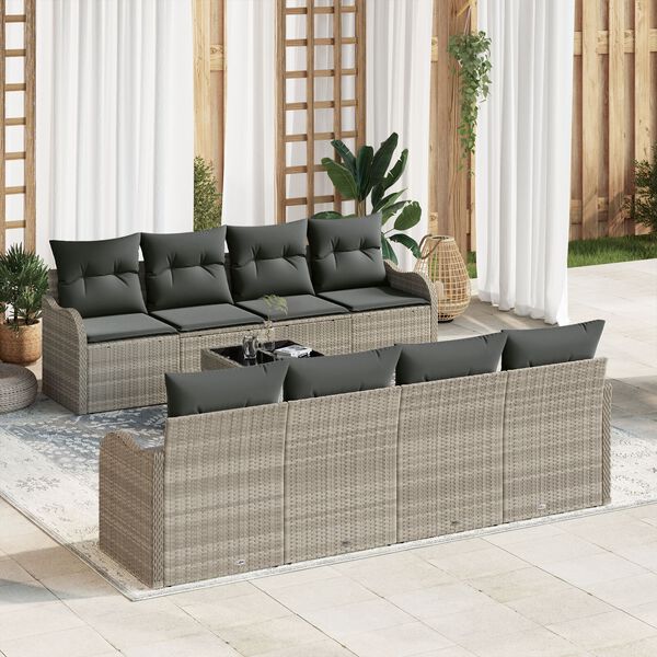 vidaXL Tuin Sofa Set Lichtgrijs 55 x 55 x 37 cm poly rattan