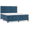 vidaXL Boxspring met matras fluweel donkerblauw 180x200 cm