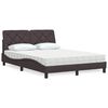 vidaXL Bed met matras stof donkerbruin 140x200 cm