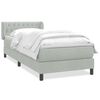 vidaXL Boxspring met matras fluweel lichtgrijs 100x220 cm