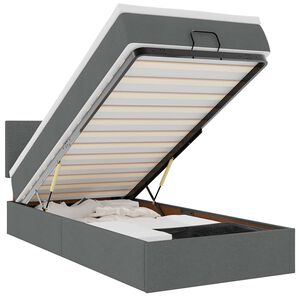 vidaXL Ottoman bed met matras en LED's 90x190cm stof donkergrijs
