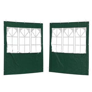 vidaXL Party Tent Zijwand 2 st 200 x 195 cm Groen PE en staal