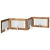 vidaXL Opvouwbaar hondenhek met standaards 4 pcs Oud hout 401 cm