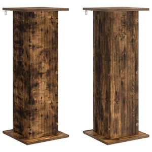vidaXL Plantenstandaard 2 st Gerookt eiken 30,5 x 30 x 80,5 cm