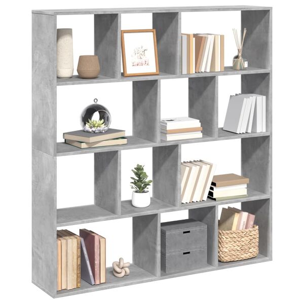 vidaXL Boekenkast 132x29x141,5 cm bewerkt hout betongrijs