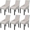 vidaXL Eetkamerstoelen 6 st stof cr&egrave;megrijs