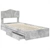 vidaXL Opslag bed met hoofdeinde Beton Grijs 70 x 190 cm Bewerkt hout