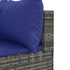 vidaXL 9-delige Loungeset met kussens poly rattan grijs