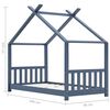 vidaXL Kinderbedframe massief grenenhout grijs 90x200 cm