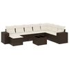 vidaXL 9-delige Loungeset met kussens poly rattan bruin