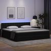 vidaXL Opbergbed met LED met matras Lichtgrijs 200 x 200 cm Nep Leer
