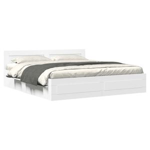 vidaXL Bedframe met hoofdeinde zonder matras 200x200 cm wit