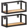vidaXL Wandschappen 2 st 40 cm ruw mangohout