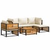 vidaXL 6-delige Loungeset met kussens massief acaciahout