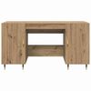 vidaXL Bureau artisanaal eikenkleurig 140 x 50 x 75 cm Bewerkt hout