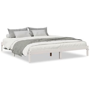 vidaXL Bedframe extra lang zonder matras grenenhout wit 200x220 cm