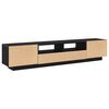 vidaXL Tv-meubelset 2 pcs Zwart 200 x 35 x 40 cm Bewerkt hout