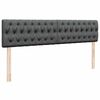 vidaXL Ottoman bed met matrassen en LED's 180x200cm stof donkergrijs