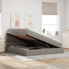 vidaXL Opbergbed met LED met matras met LED Taupe 160 x 200 cm Stof