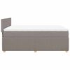 vidaXL Boxspring met matras stof taupe 160x200 cm