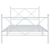 vidaXL Bedframe met hoofd- en voeteneinde metaal wit 107x203 cm