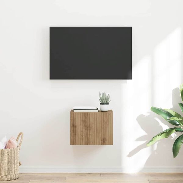 vidaXL TV Wandkast Ambachtelijk eiken 60 x 31 x 29.5 cm Bewerkt hout