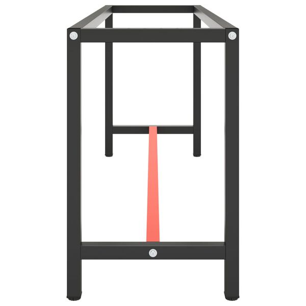 vidaXL Werkbankframe 190x50x79 cm metaal matzwart en matrood