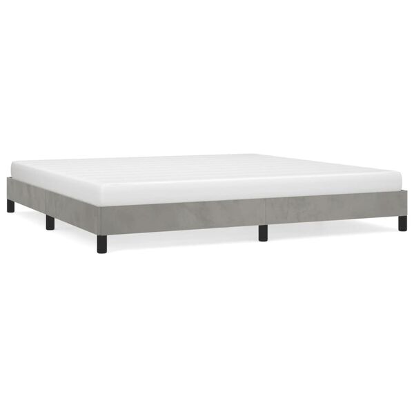 vidaXL Bedframe zonder matras 200x200 cm fluweel lichtgrijs