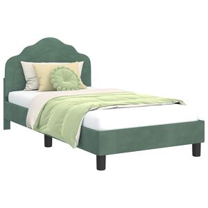 vidaXL Bedframe voor kinderen met hoofdbord Zeegroen 80 x 160 cm