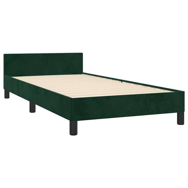 vidaXL Bedframe zonder matras 90x190 cm fluweel donkergroen
