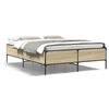 vidaXL Bedframe bewerkt hout metaal sonoma eikenkleurig 140x200 cm