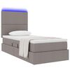 vidaXL Opbergbed met LED met matras Taupe 100 x 200 cm Polyester