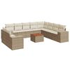 vidaXL 11-delige Tuinset met kussens poly rattan beige