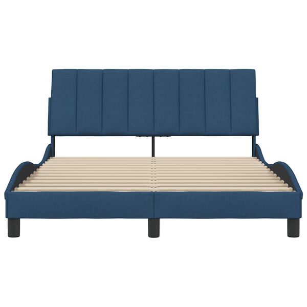 vidaXL Bedframe zonder matras "Hanko" stof blauw 140x190 cm