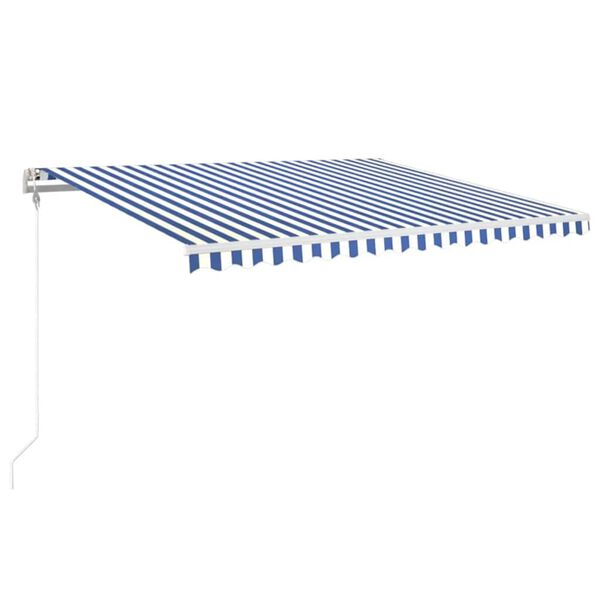 vidaXL Luifel automatisch met LED en windsensor 450x350 cm blauw wit