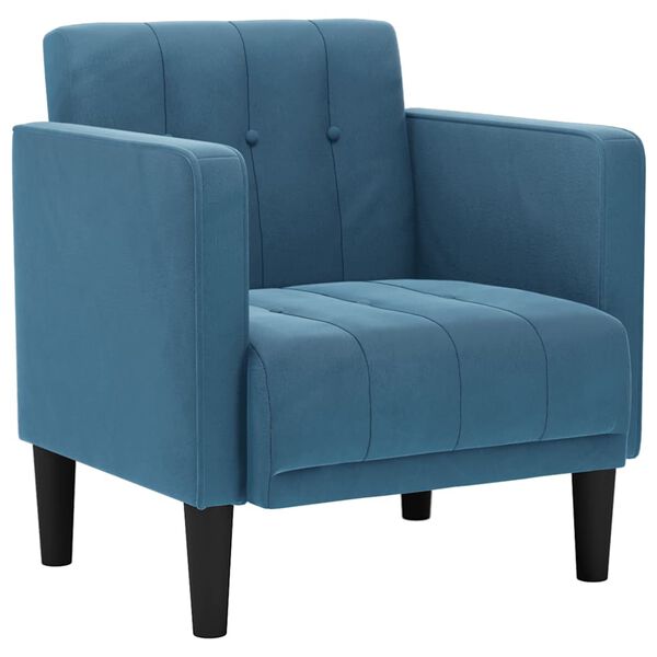 vidaXL Fauteuil met armleuningen Blauw 53 cm Fluweel