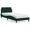 vidaXL Bed met matras "Dover" fluweel donkergroen 90x190 cm